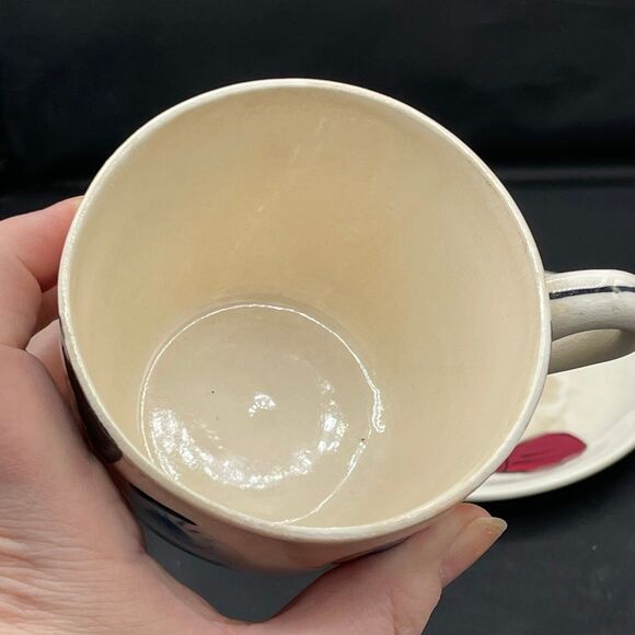 Vintage Mom & Pop Teacups Mugs w/ Matching Bow Saucers 1950s Relco Mid-Century - Picture 5 of 11